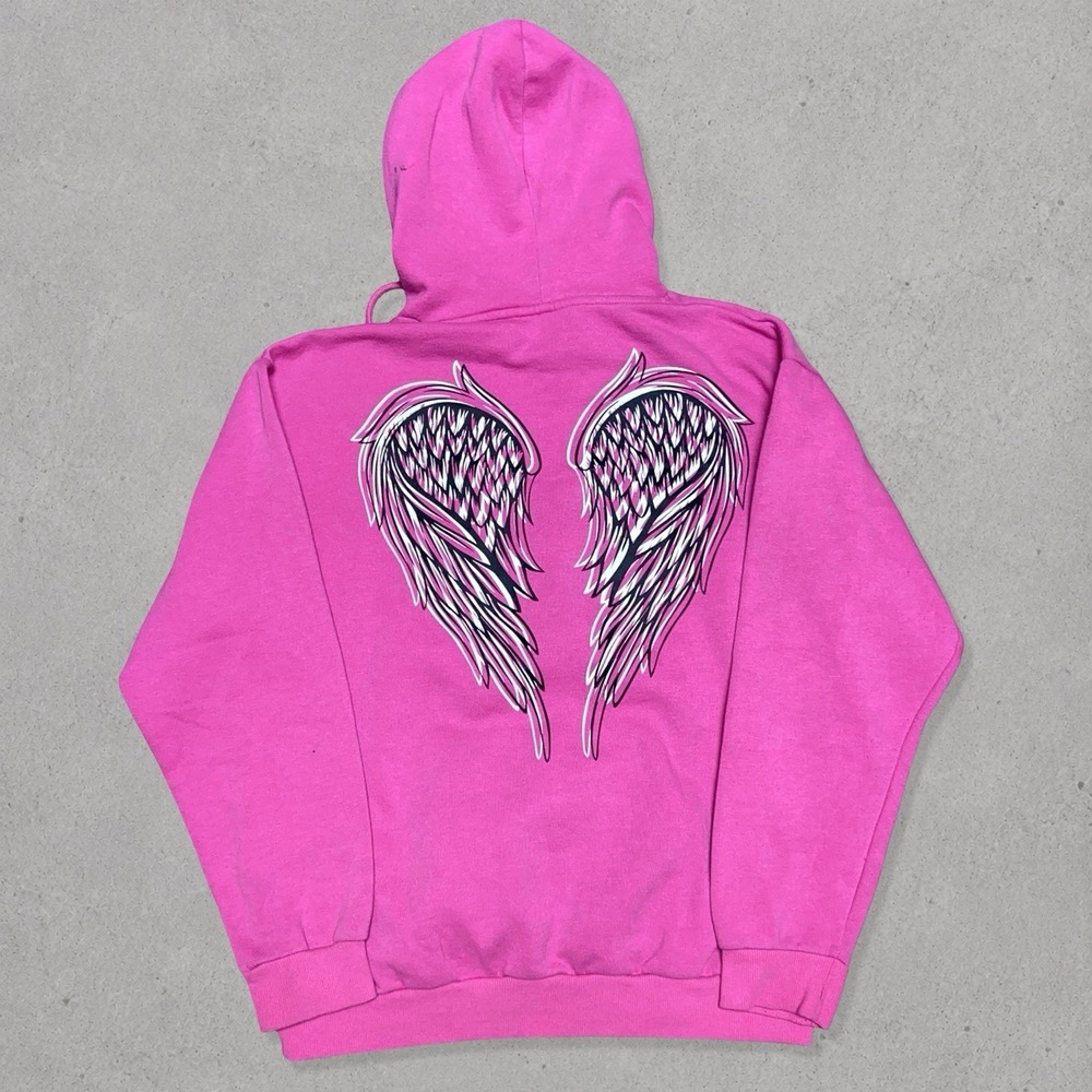 Betty Boop Angel Wings Hoodie Women's Medium Graphic Pullover Y2K Pink - Picture 3 of 9